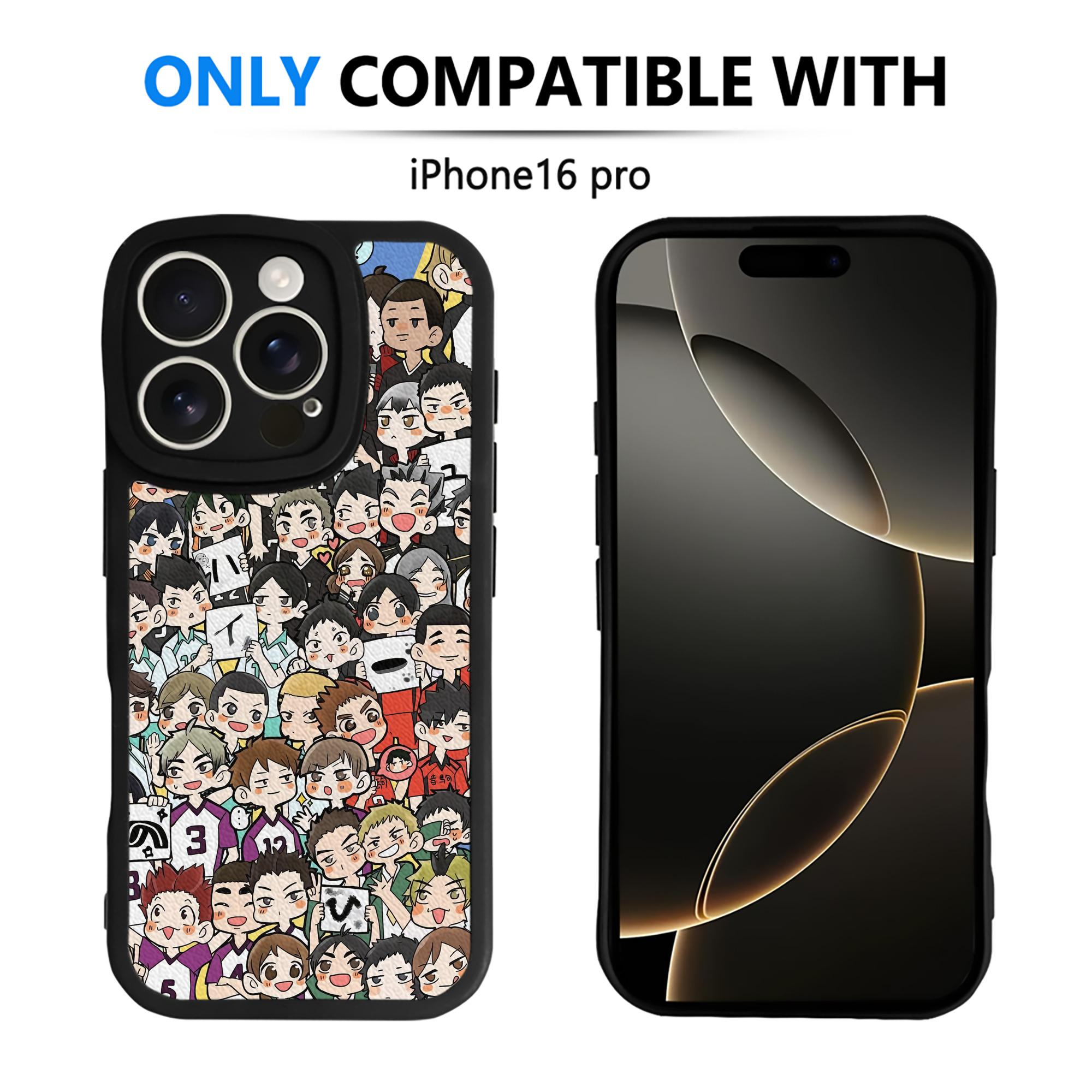 （画像用） ハイキュー!! Haikyu!! 【iPhone 16シリーズ対応】シリコンスマホケース（レザー調） 材質：シリコン